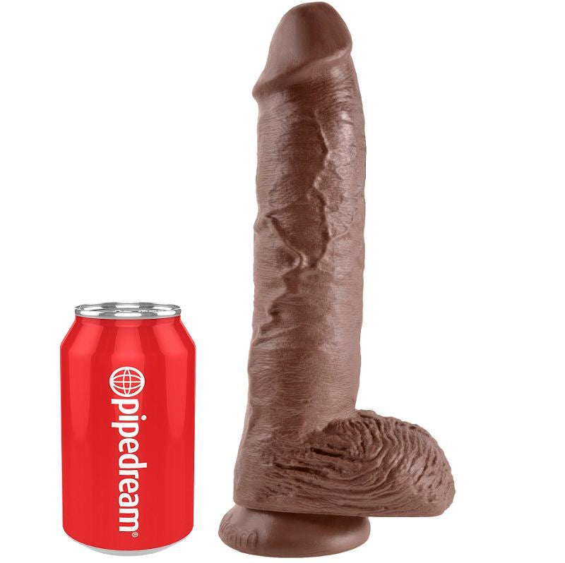 KING COCK - 10 DILDO BROWN WITH BALLS 25.4 CM KING COCK NOCTURNA DESIRES