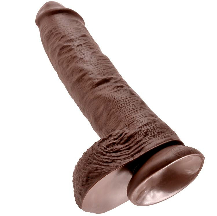 KING COCK - 10 DILDO BROWN WITH BALLS 25.4 CM KING COCK NOCTURNA DESIRES