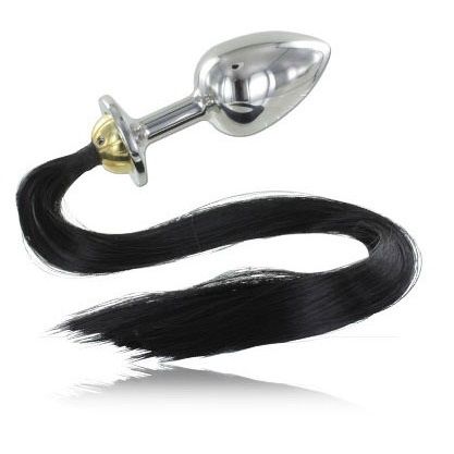 METAL HARD - STEEL ANAL PLUG WITH TAIL 8.89CM METAL HARD NOCTURNA DESIRES