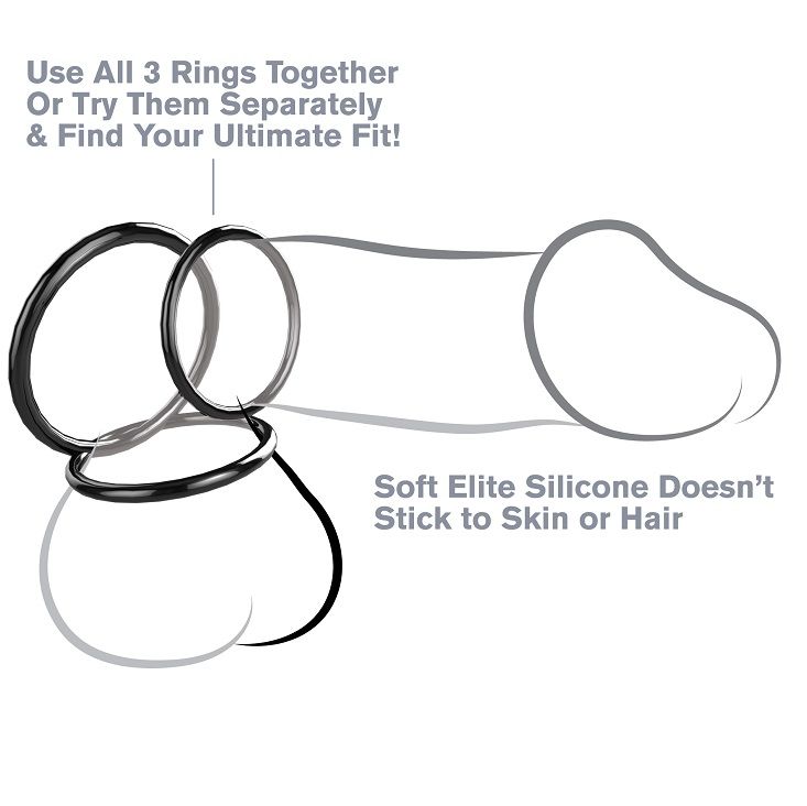 FANTASY C-RINGZ - SILICONE 3 RING STAMINA SET FANTASY C-RINGZ NOCTURNA DESIRES
