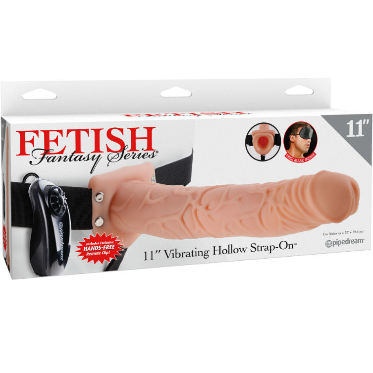 FETISH FANTASY SERIES - SERIES 11 HOLLOW STRAP-ON VIBRATING WITH BALLS 27.9CM FLESH FETISH FANTASY SERIES NOCTURNA DESIRES