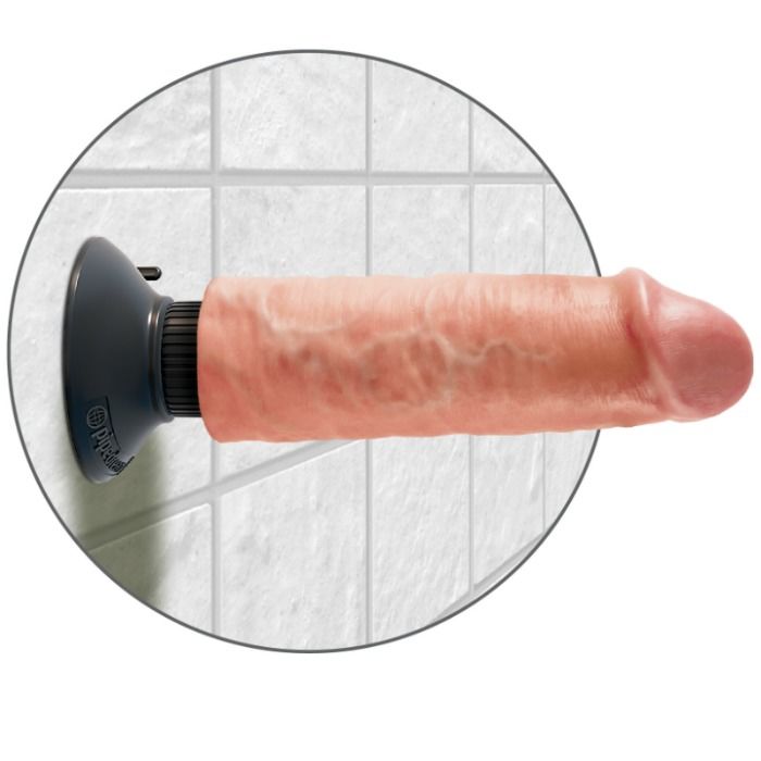 KING COCK - 15.24 CM VIBRATING COCK FLESH - NOCTURNA DESIRES
