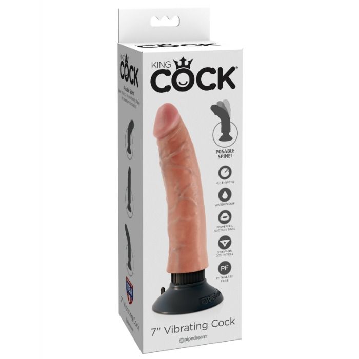 KING COCK - 17.78 CM VIBRATING COCK FLESH KING COCK NOCTURNA DESIRES