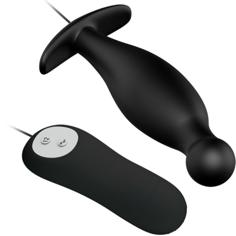 PRETTY LOVE - SILICONE ANAL PLUG 12 VIBRATION MODES BLACK PRETTY LOVE NOCTURNA DESIRES