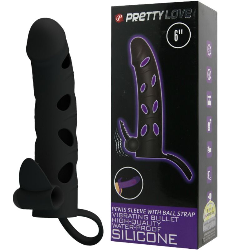 PRETTY LOVE - SILICONE COVER WITH VIBRATION 15.2 CM PRETTY LOVE MALE NOCTURNA DESIRES