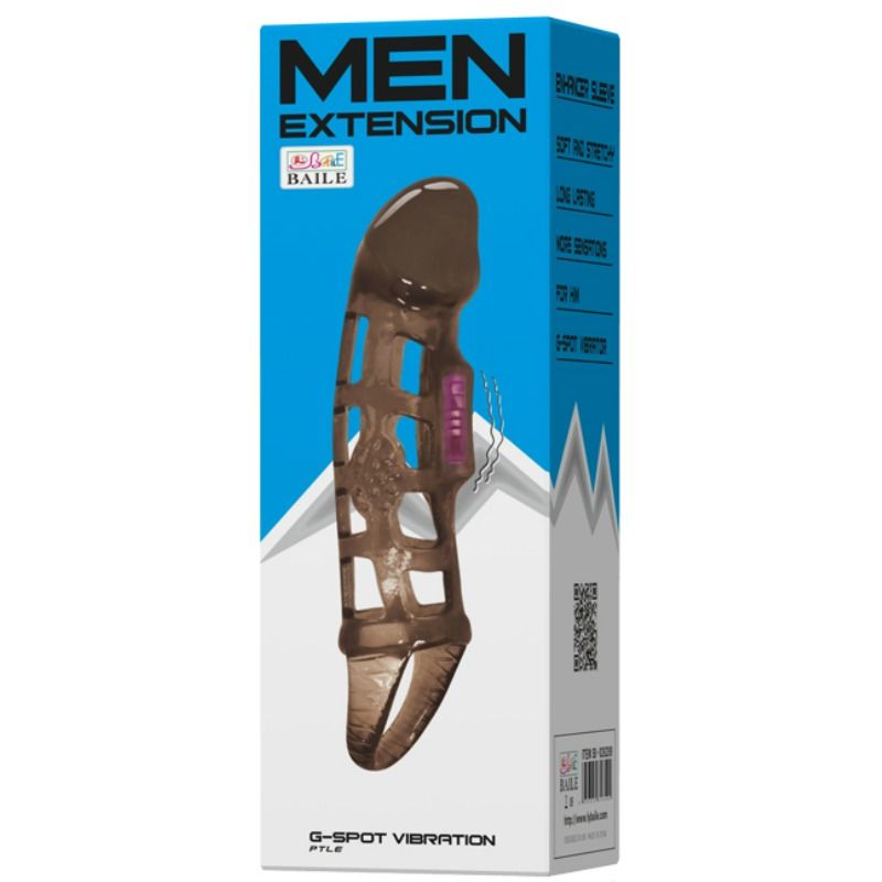 BAILE - PENIS EXTENSION SLEEVE WITH VIBRATION AND STRAP 13.5 CM BAILE FOR HIM NOCTURNA DESIRES