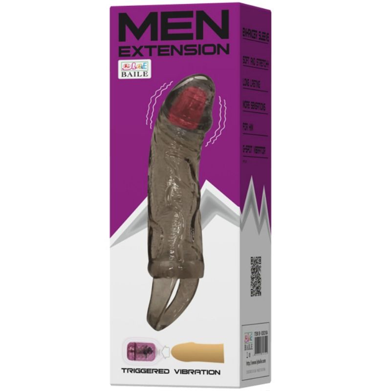 BAILE - PENIS EXTENDER SHEATH WITH VIBRATION AND STRAP FOR TESTICLES 13.5 CM BAILE FOR HIM NOCTURNA DESIRES