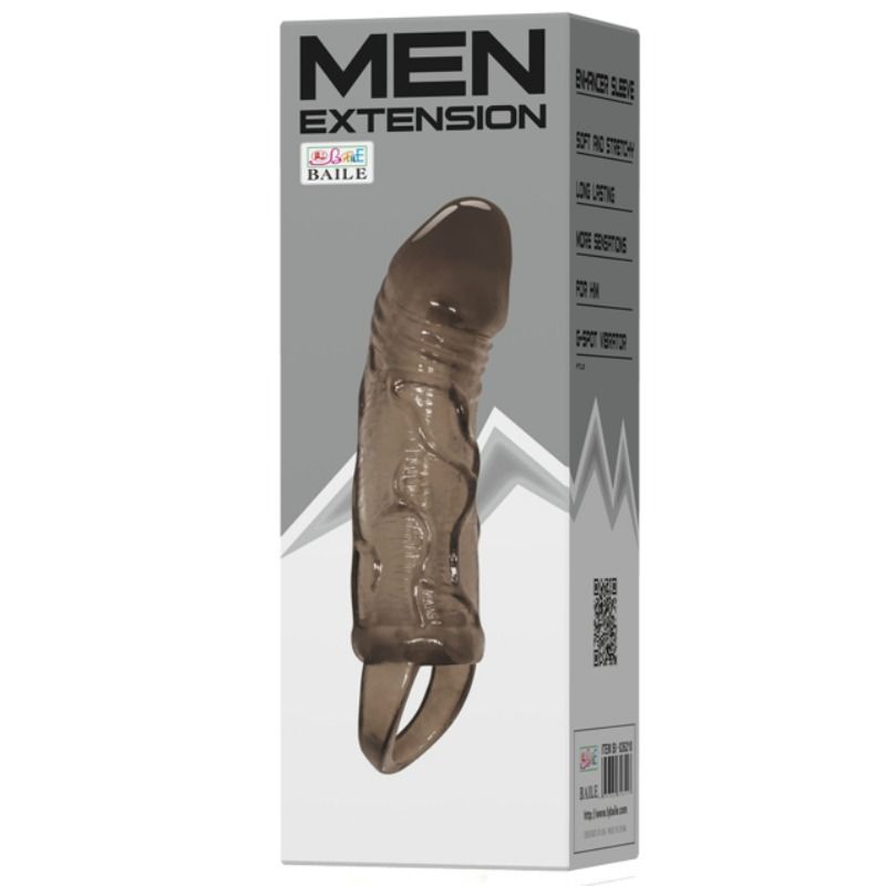 BAILE - PENIS EXTENDER COVER WITH STRAP FOR TESTICLES BLACK 13.5 CM BAILE FOR HIM NOCTURNA DESIRES