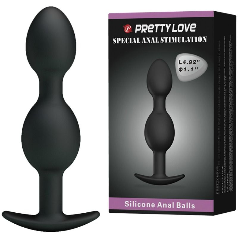 PRETTY LOVE - SILICONE ANAL BALLS 12.5 CM BLACK - NOCTURNA DESIRES