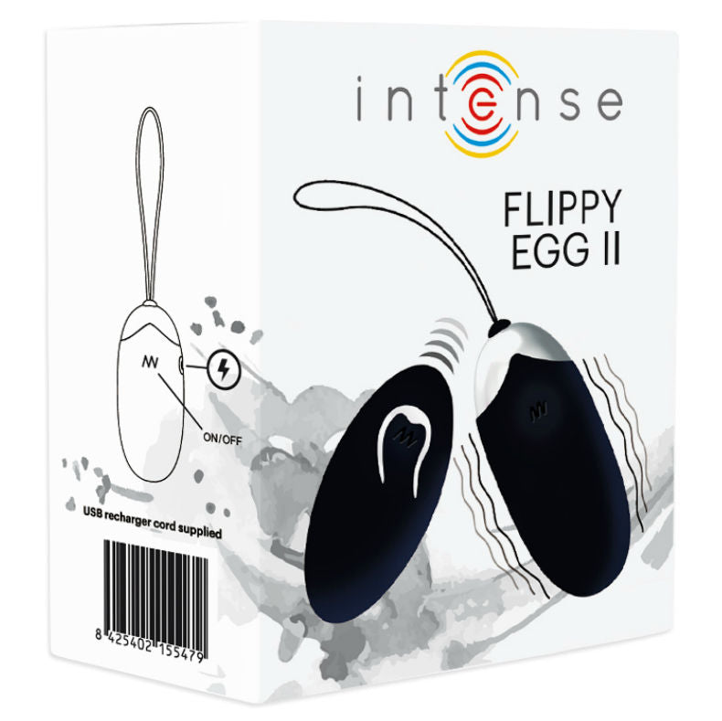 INTENSE - FLIPPY II VIBRATING EGG WITH REMOTE CONTROL BLACK INTENSE COUPLES TOYS NOCTURNA DESIRES