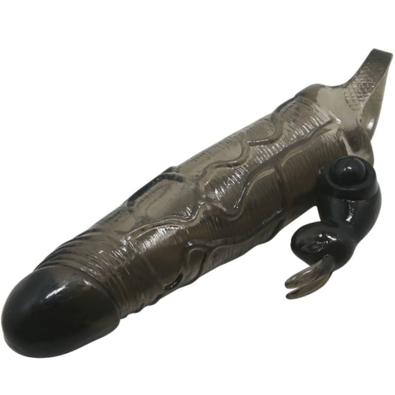 BAILE - BRAVE MAN PENIS COVER WITH RABBIT BLACK 16.5 CM BAILE FOR HIM NOCTURNA DESIRES