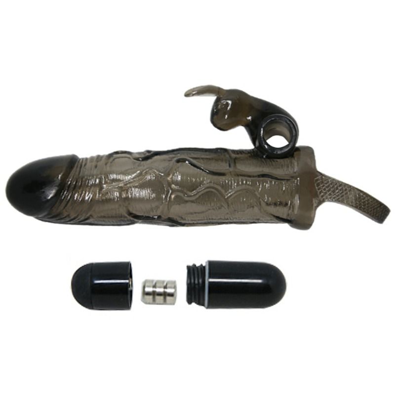 BAILE - BRAVE MAN PENIS COVER WITH RABBIT BLACK 16.5 CM BAILE FOR HIM NOCTURNA DESIRES