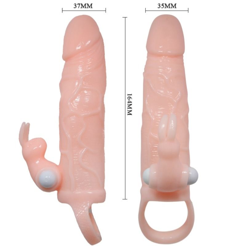 BAILE - BRAVE MAN PENIS COVER WITH RABBIT AND DOUBLE ENGINE FLESH 16.5 CM BAILE FOR HIM NOCTURNA DESIRES