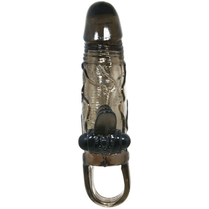BAILE - BRAVE MAN PENIS COVER WITH CLIT AND ANAL STIMULATION DOUBLE BULLET BLACK 16.5 CM BAILE FOR HIM NOCTURNA DESIRES