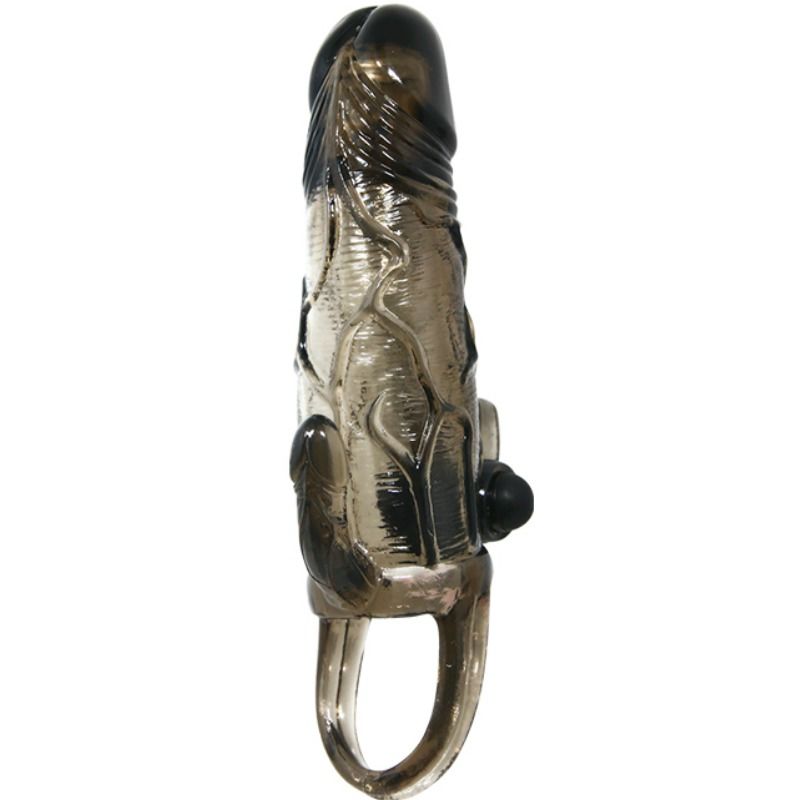 BAILE - BRAVE MAN PENIS COVER WITH CLIT AND ANAL STIMULATION DOUBLE BULLET BLACK 16.5 CM BAILE FOR HIM NOCTURNA DESIRES