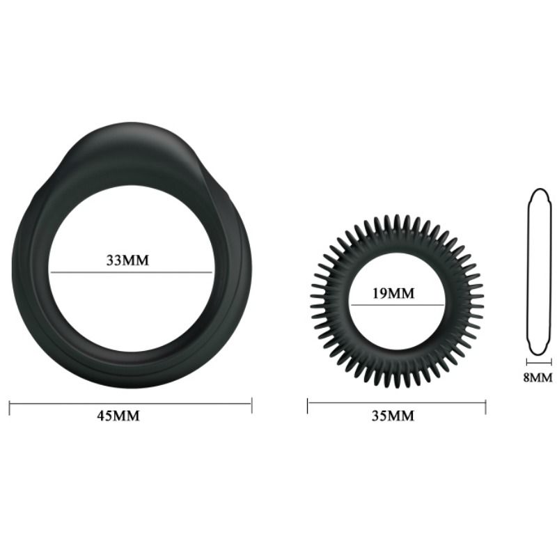 BAILE - KIT 2 SILICONE RINGS RING MANHOOD BAILE FOR HIM NOCTURNA DESIRES