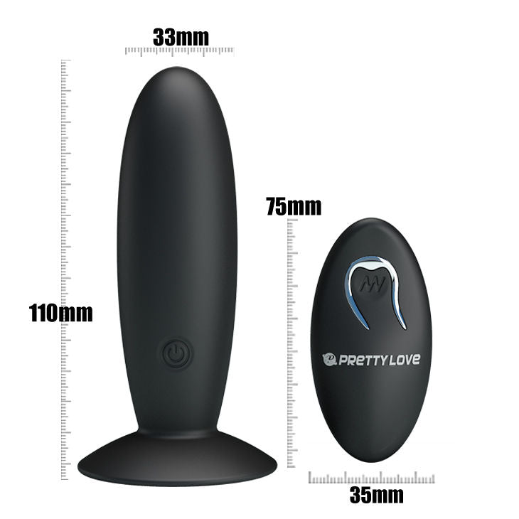 PRETTY LOVE - RECHARGEABLE ANAL PLUG WITH VIBRATION AND CONTROL - NOCTURNA DESIRES