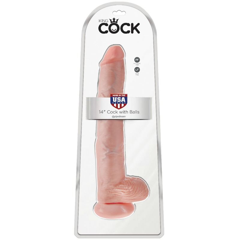 KING COCK - DILDO WITH BALLS 35.6 CM FLESH KING COCK NOCTURNA DESIRES