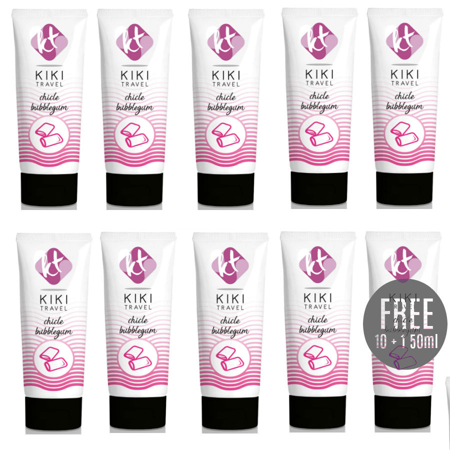 KIKÍ TRAVEL - GUM FLAVOR LUBRICANT 50ML 10 + 1 FREE KIKÍ TRAVEL NOCTURNA DESIRES