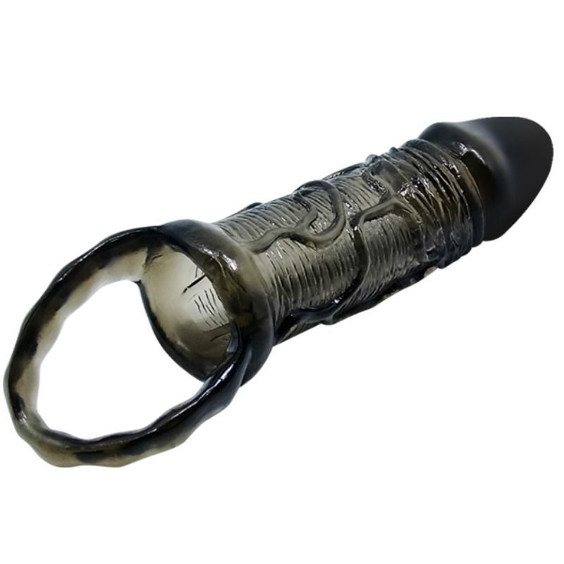 BAILE - PENIS EXTENDER COVER WITH STRAP FOR TESTICLES BLACK 13.5 CM BAILE FOR HIM NOCTURNA DESIRES