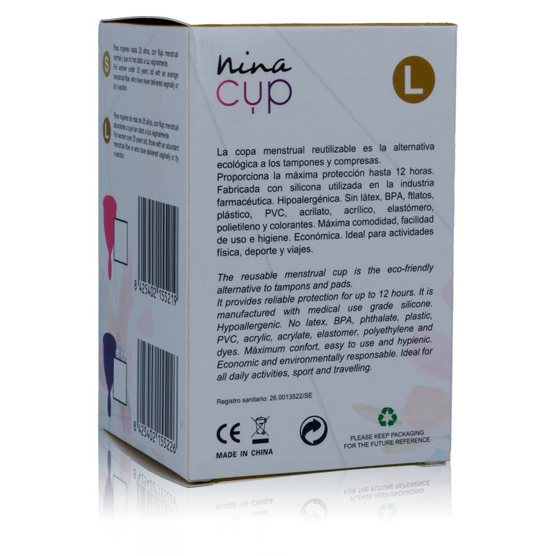 NINA KIKÍ - MENSTRUAL CUP PINK - SIZE L NINA KIKÍ NOCTURNA DESIRES