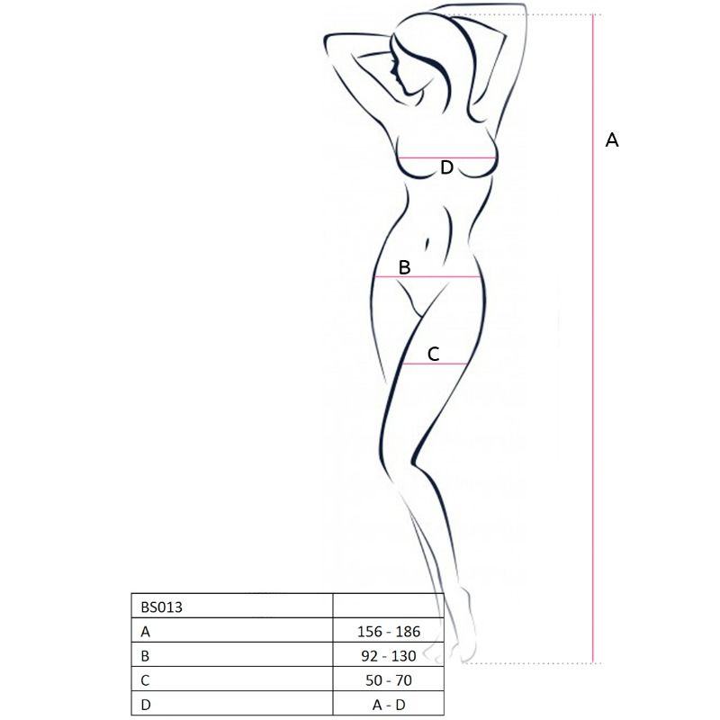 PASSION - WOMAN BS013 BLACK BODYSTOCKING ONE SIZE PASSION WOMAN BODYSTOCKINGS NOCTURNA DESIRES
