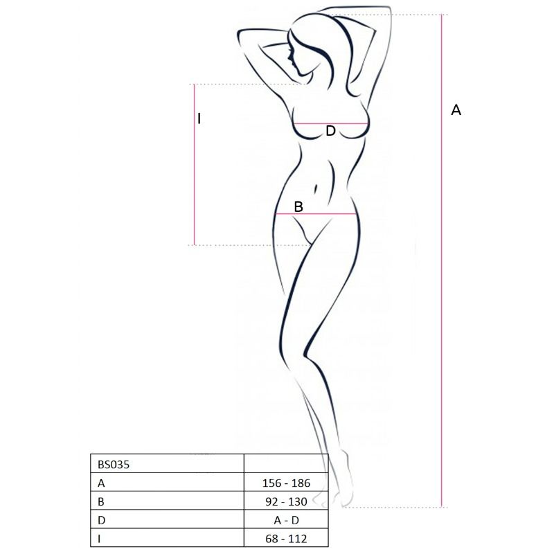 PASSION - WOMAN BS035 WHITE BODYSTOCKING ONE SIZE PASSION WOMAN NOCTURNA DESIRES