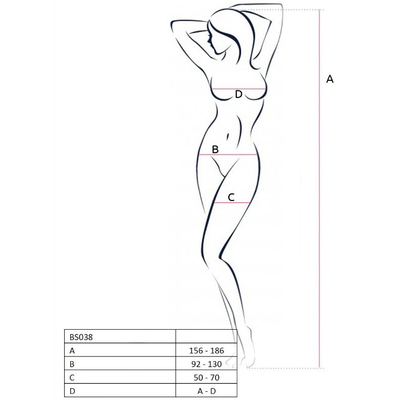 PASSION - WOMAN BS038 WHITE BODYSTOCKING ONE SIZE PASSION WOMAN NOCTURNA DESIRES