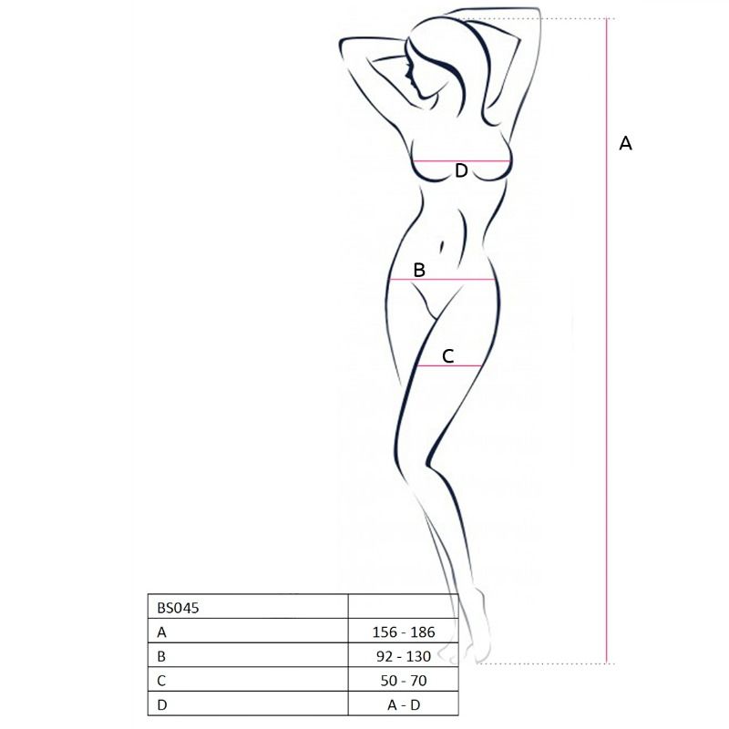 PASSION - WOMAN BS045 BODYSTOCKING BLACK ONE SIZE PASSION WOMAN NOCTURNA DESIRES
