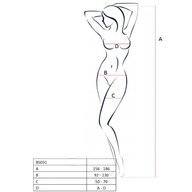 PASSION - WOMAN BS031 BODYSTOCKING BLACK ONE SIZE PASSION WOMAN BODYSTOCKINGS NOCTURNA DESIRES