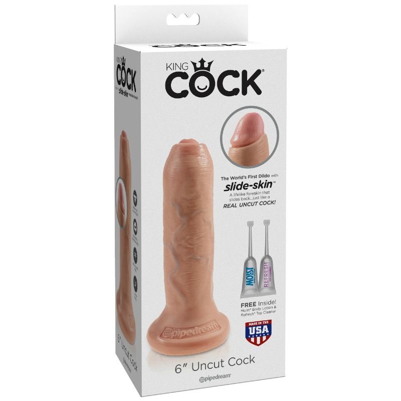 KING COCK - REALISTIC DILDO UNCUT FLESH 15 CM KING COCK NOCTURNA DESIRES