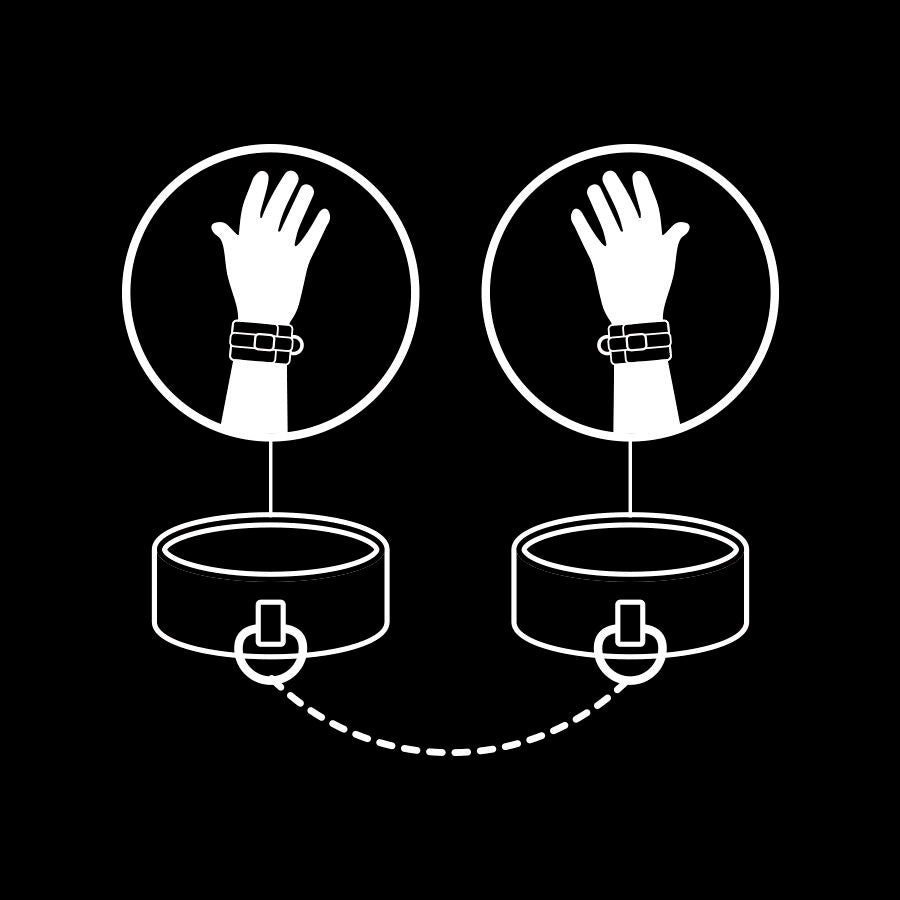 FETISH SUBMISSIVE - VEGAN LEATHER HANDCUFFS WITH NOPRENE LINING FETISH SUBMISSIVE BONDAGE NOCTURNA DESIRES