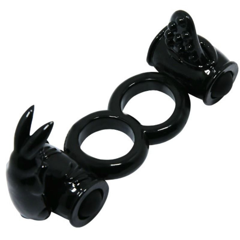 BAILE - SWEET RING DOUBLE RING WITH DOUBLE RABBIT BAILE FOR HIM NOCTURNA DESIRES