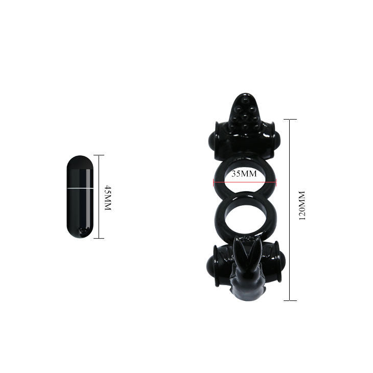 BAILE - SWEET RING DOUBLE RING WITH DOUBLE RABBIT BAILE FOR HIM NOCTURNA DESIRES