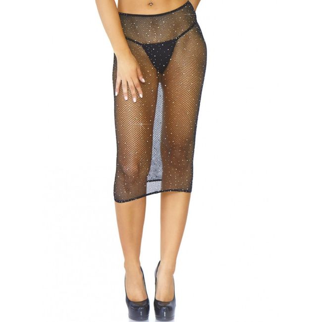 LEG AVENUE - CRYSTALIZED FISHNET MULTIDRESS BLACK O.S - NOCTURNA DESIRES
