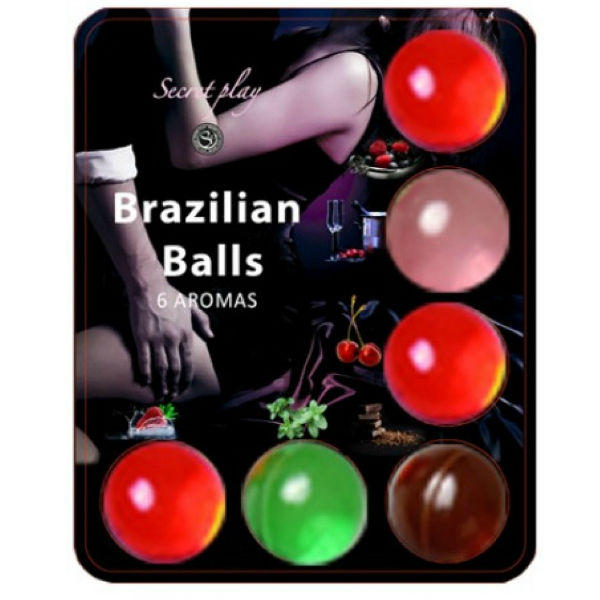 SECRETPLAY - BRAZILLIAN BALLS LUBRICANT HOT BALLS 6 UNITS SECRETPLAY COSMETIC NOCTURNA DESIRES