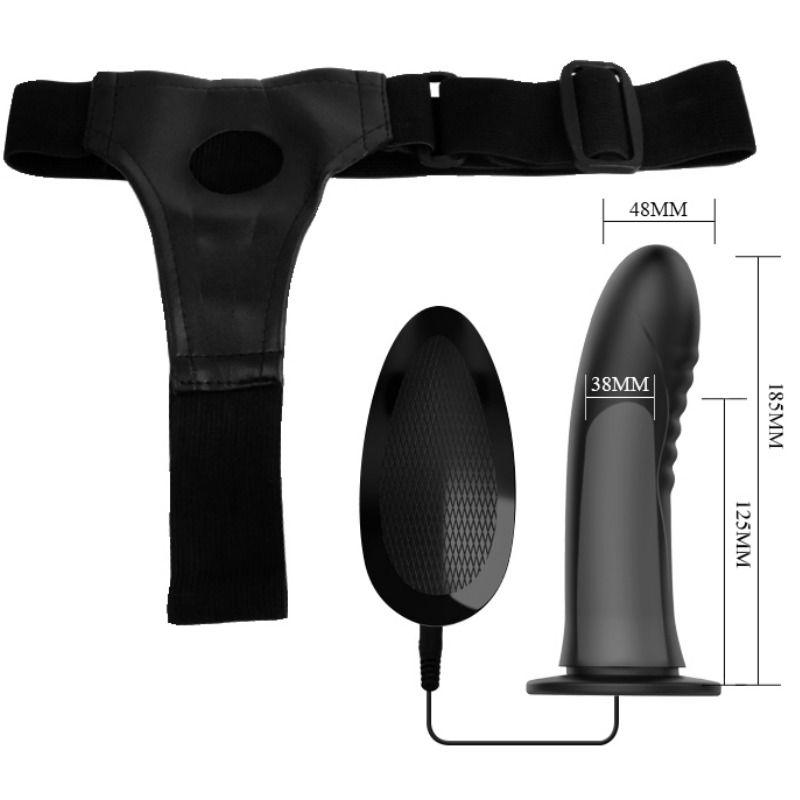 PRETTY LOVE - MYRON STRAP ON WITH VIBRATION AND HOLLOW DILDO - NOCTURNA DESIRES