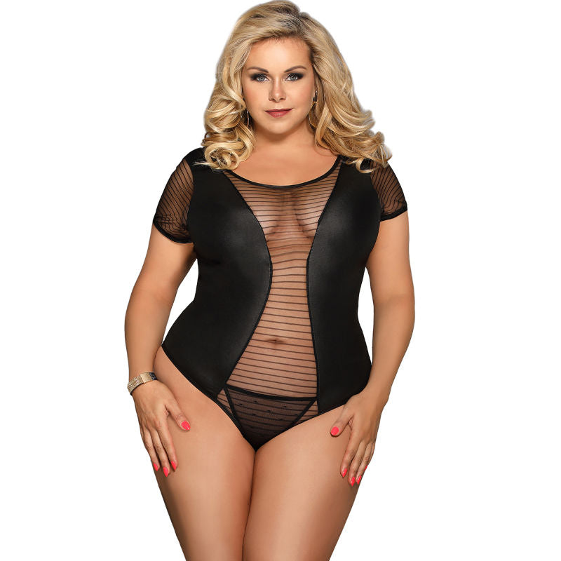 SUBBLIME - QUEEN PLUS FETISH SHORT SLEEVE TEDDY SUBBLIME QUEEN PLUS SIZE NOCTURNA DESIRES