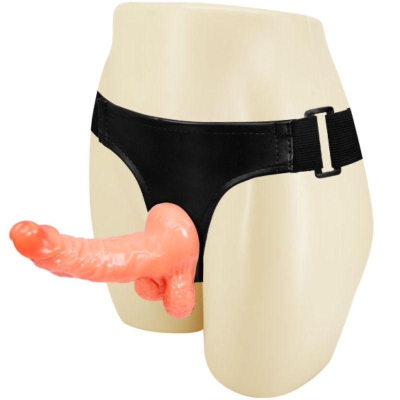 BAILE - HARNESS WITH REALISTIC PENIS AND ULTRA PASSIONATE ADJUSTABLE PANTIES 15.5 CM BAILE HARNESS COLLECTION NOCTURNA DESIRES