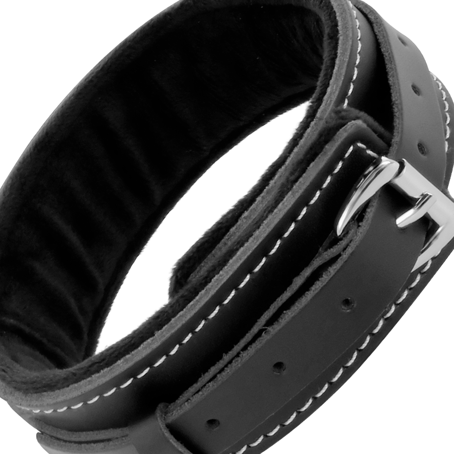 DARKNESS - HIGH QUALITY LEATHER NECKLACE WITH LEASH - NOCTURNA DESIRES