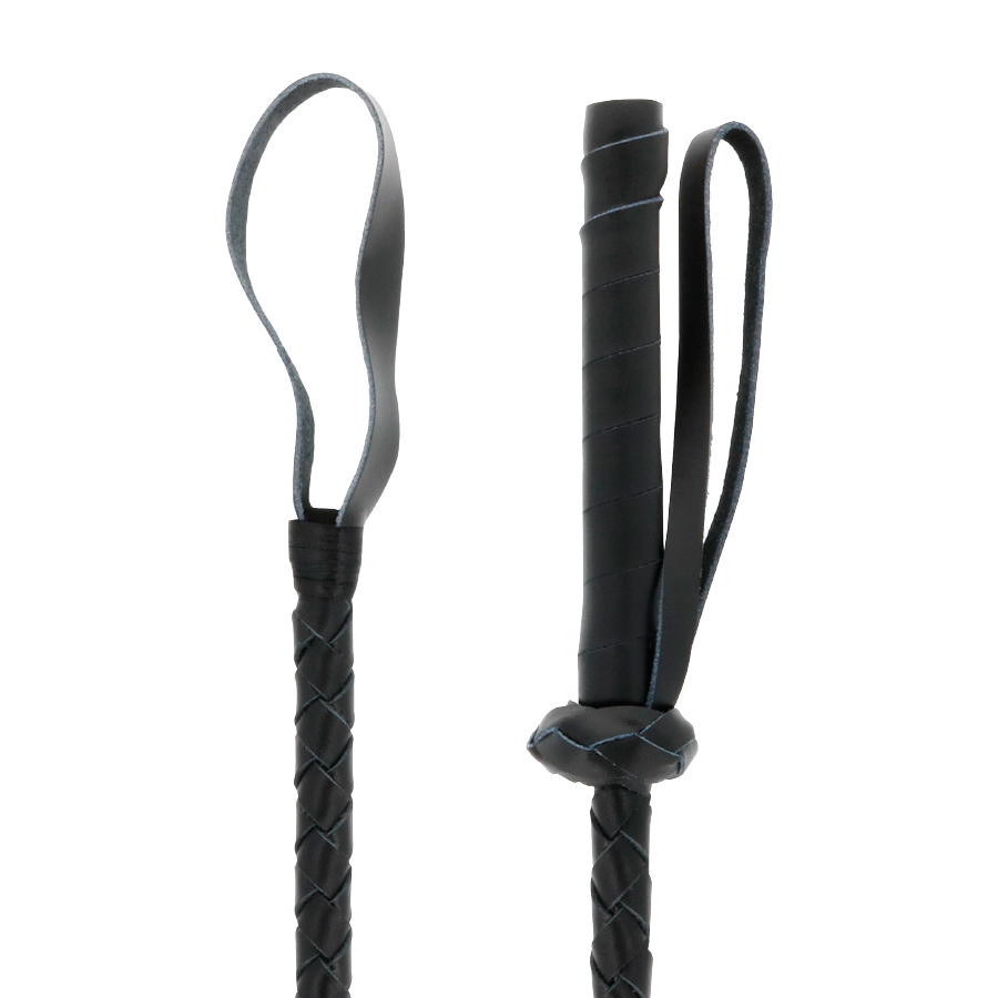 DARKNESS - LEATHER FETISH BDSM WHIP 60CM - NOCTURNA DESIRES