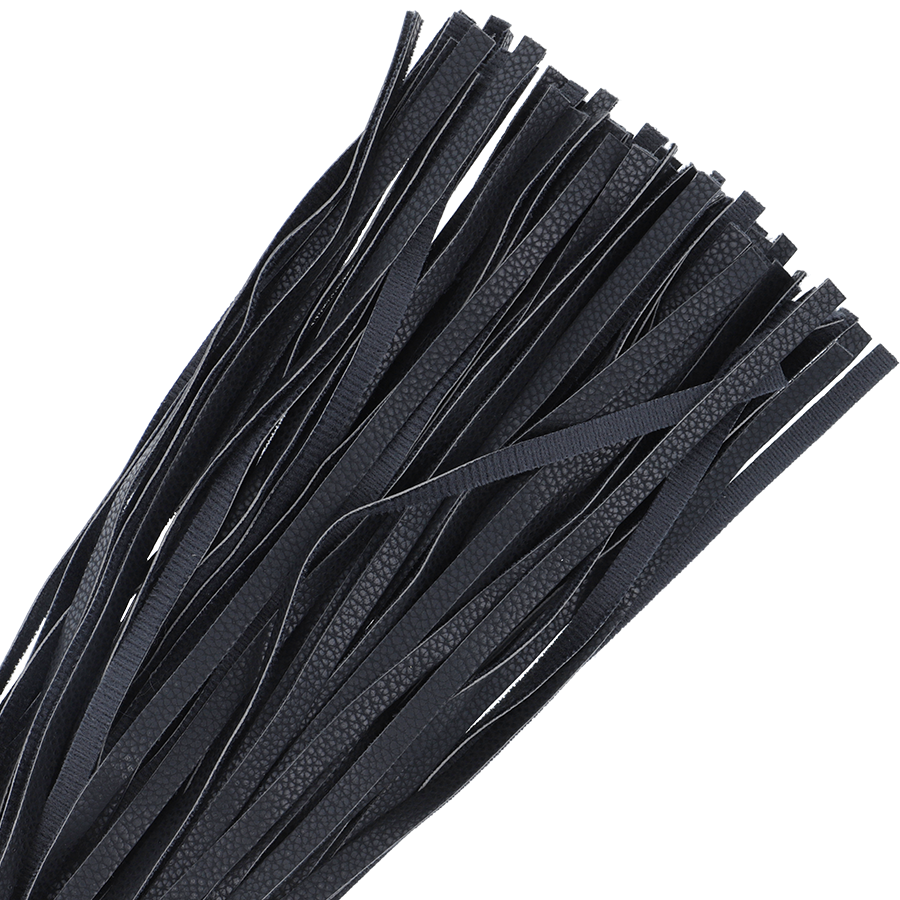 DARKNESS - BLACK BONDAGE WHIP 42CM LEATHER - NOCTURNA DESIRES