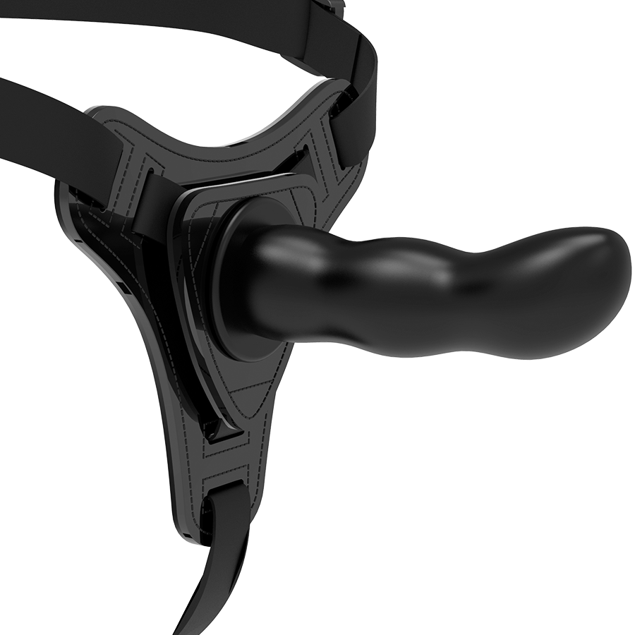 FETISH SUBMISSIVE HARNESS - BLACK SILICONE G-SPOT 16 CM - NOCTURNA DESIRES