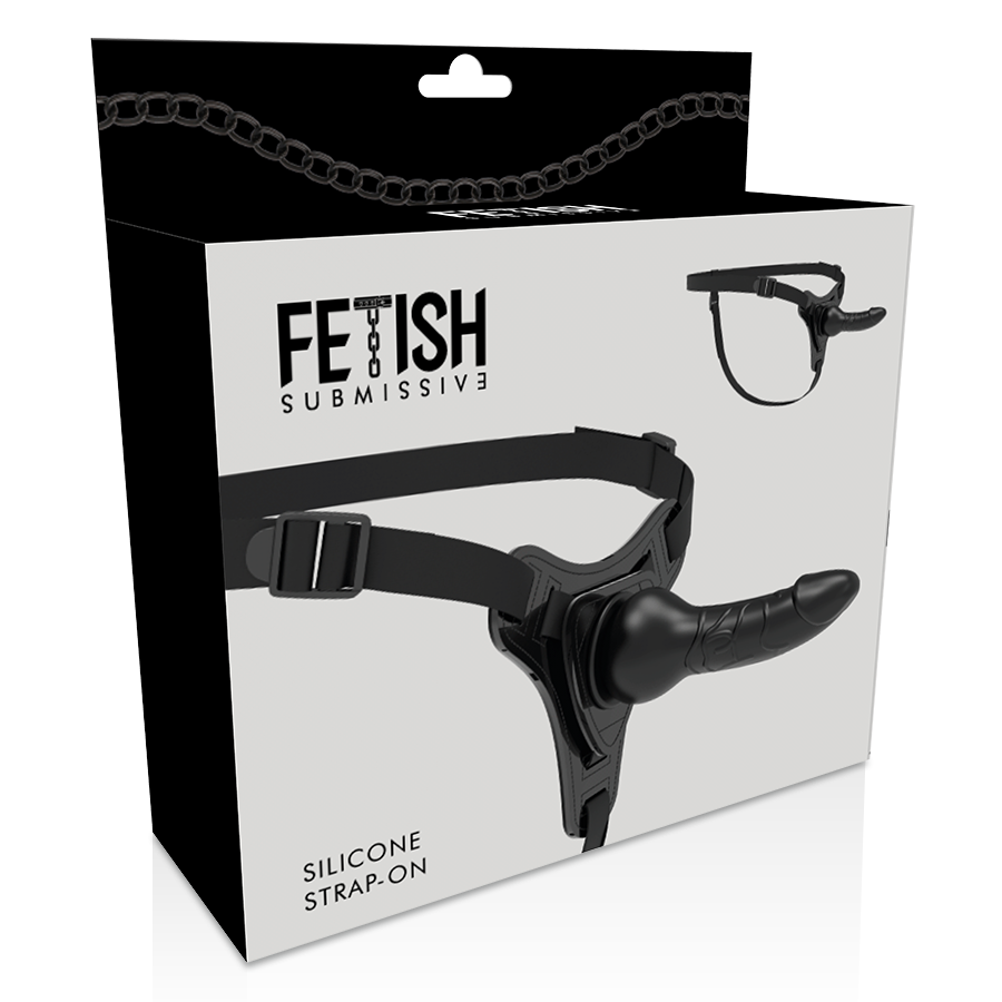 FETISH SUBMISSIVE HARNESS - BLACK SILICONE REALISTIC 16 CM - NOCTURNA DESIRES