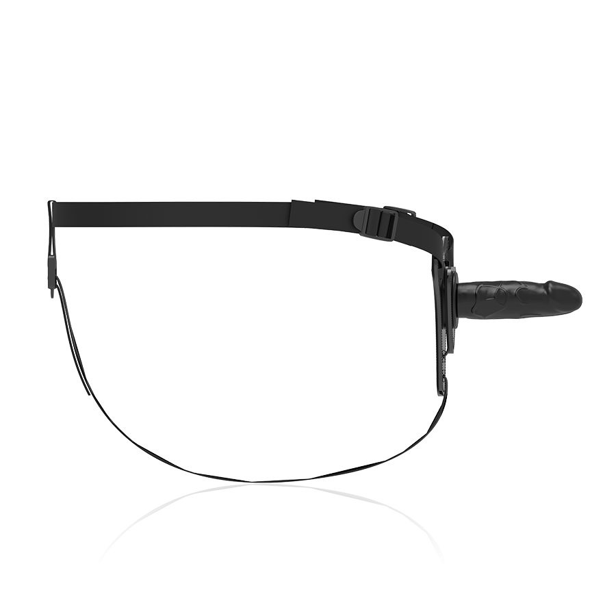 FETISH SUBMISSIVE HARNESS - REALISTIC BLACK SILICONE 15 CM - NOCTURNA DESIRES