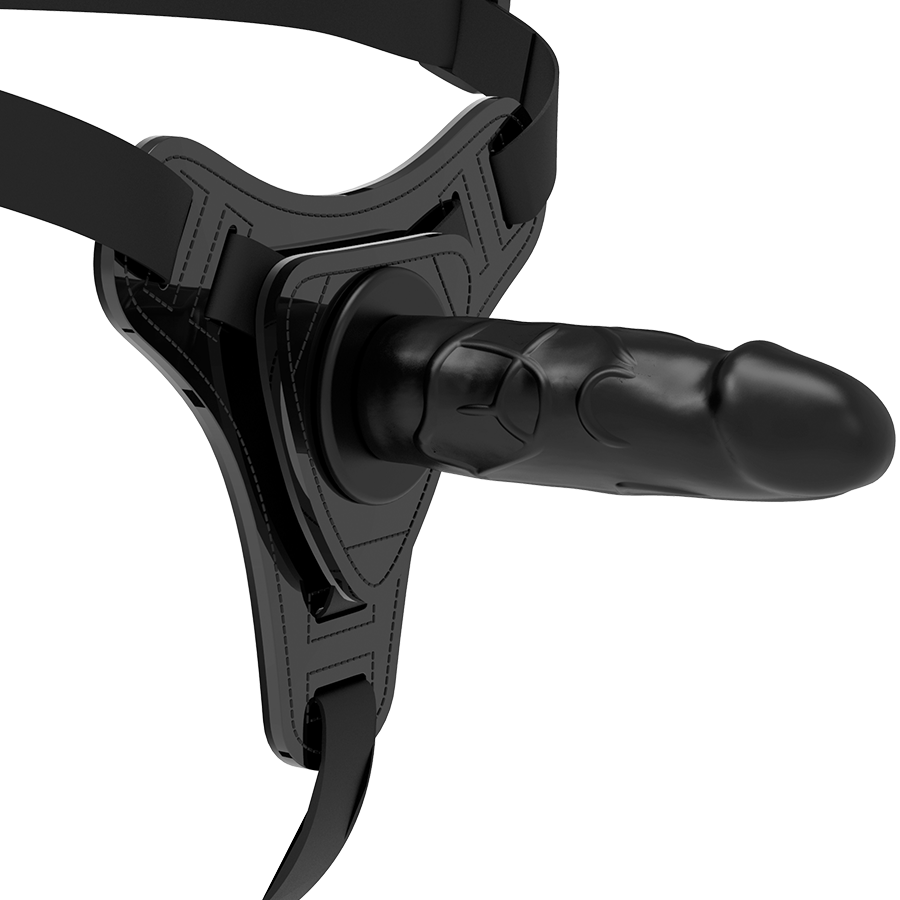 FETISH SUBMISSIVE HARNESS - REALISTIC BLACK SILICONE 15 CM - NOCTURNA DESIRES