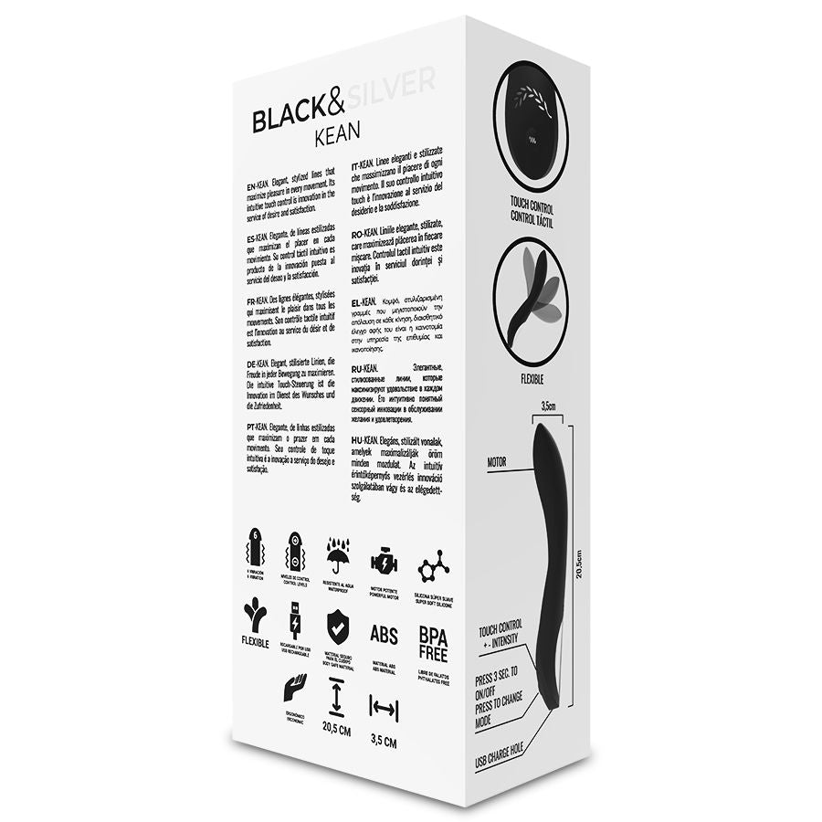 BLACK&SILVER - KEAN VIBRATOR TOUCH CONTROL - NOCTURNA DESIRES