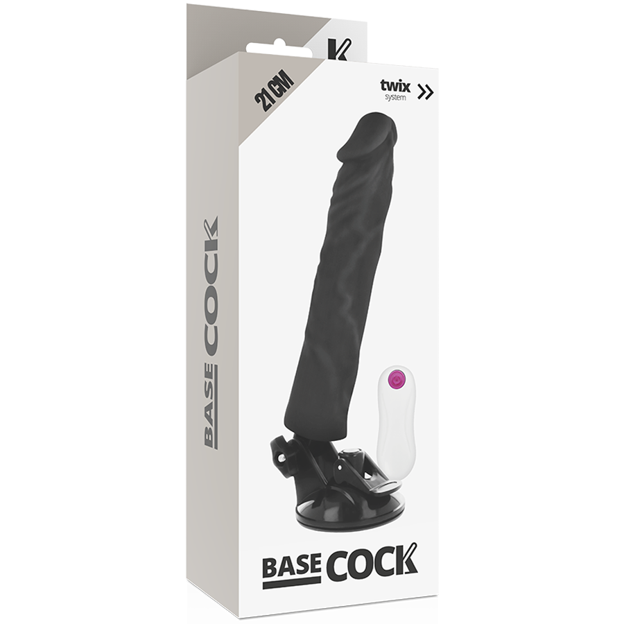 BASECOCK - REALISTIC VIBRATOR REMOTE CONTROL BLACK 21 CM -O- 4 CM - NOCTURNA DESIRES