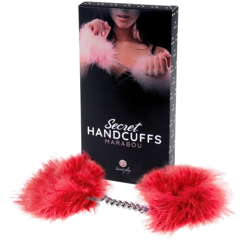SECRETPLAY - RED MARABOU HANDCUFFS SECRETPLAY 100% FETISH NOCTURNA DESIRES