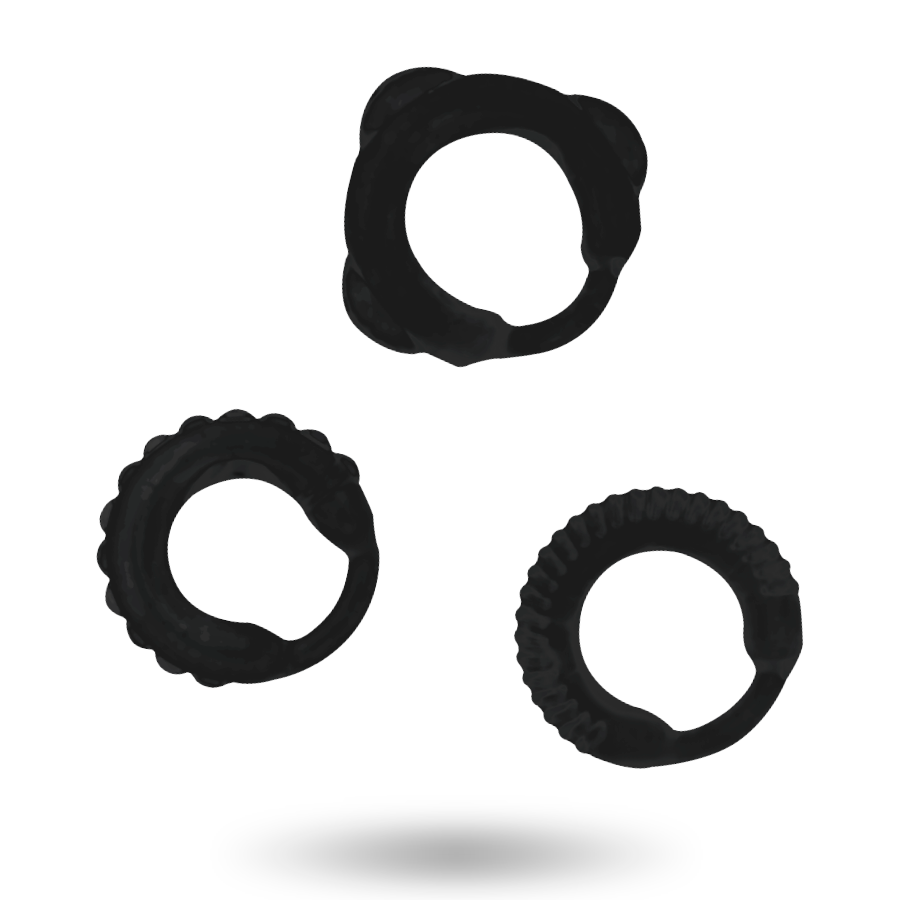 ADDICTED TOYS - C-RING SET BLACK - NOCTURNA DESIRES
